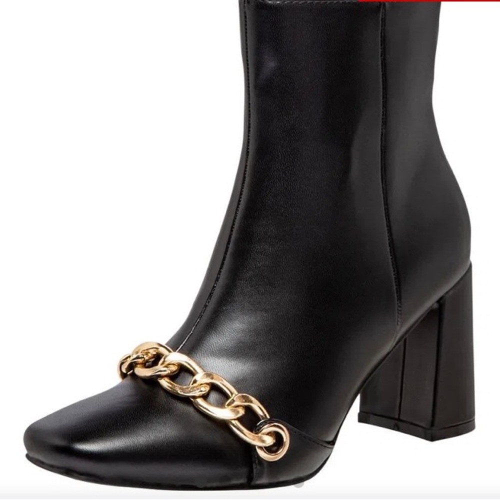 Black booties w/chain